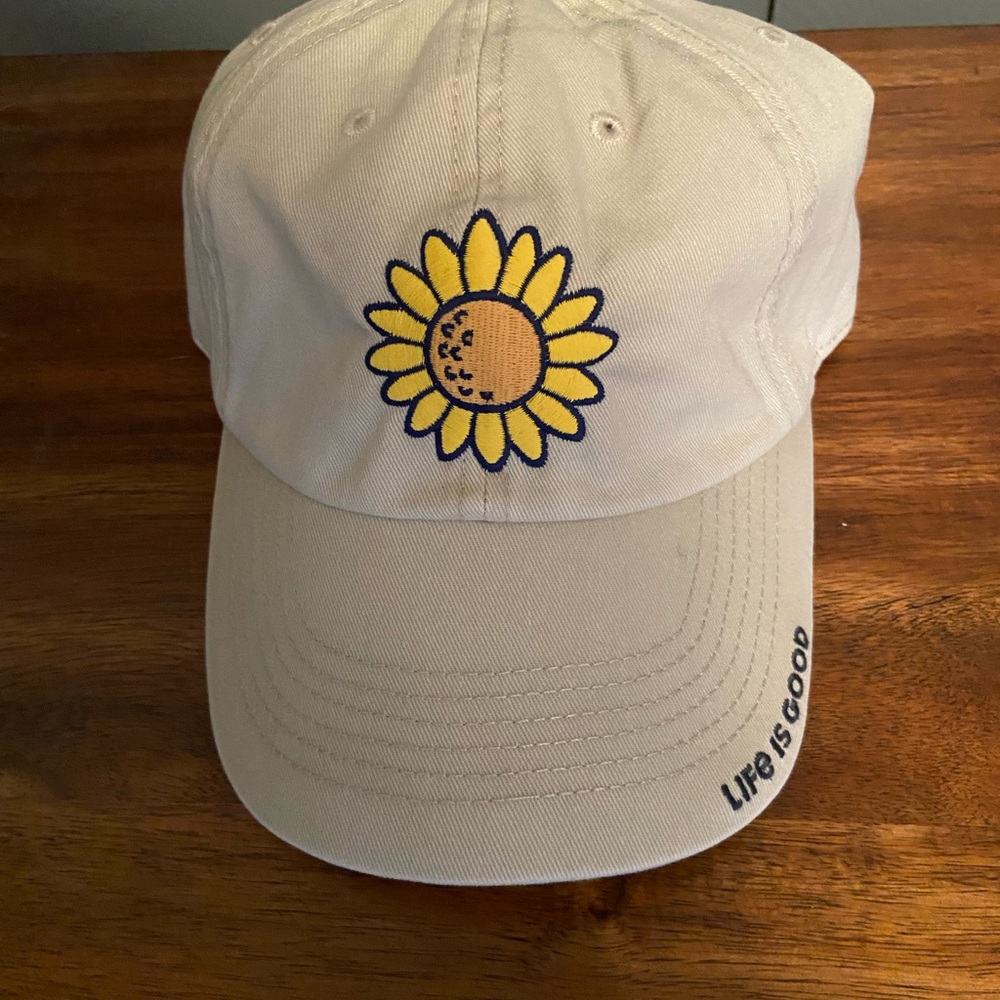 Life Is Good Cream Sunflower Cap